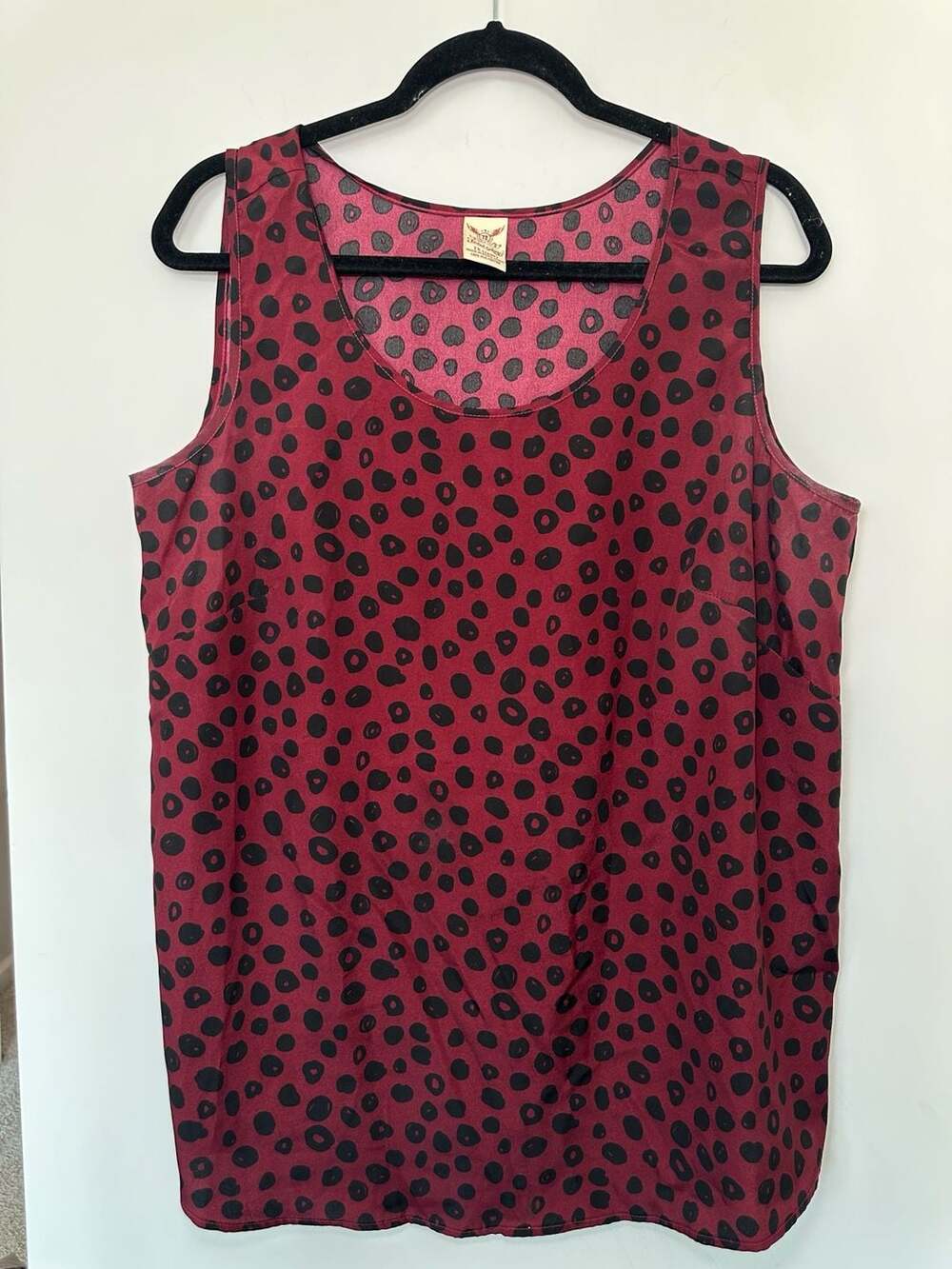 Faded Glory Red and Black Leopard Print Tank Top Size 1X 16W